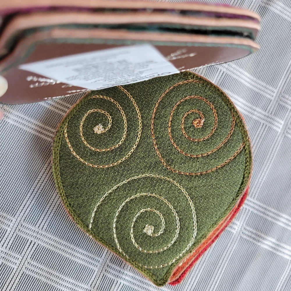 Crate & Barrel Ornament Coasters Set Of 6